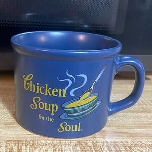 Chicken Soup for the Soul Soup Mug Cup Dusty Blue Vintage 2001